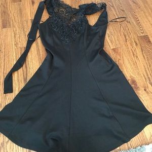 Black stretch halter dress